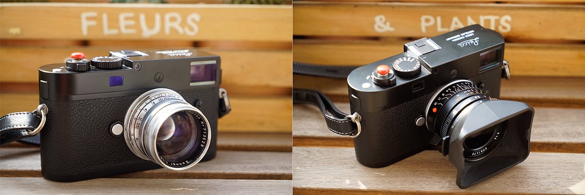 leica black silver lens